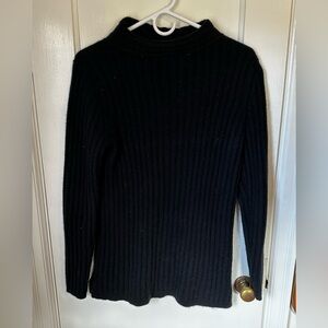 Talbots Women's Cashmere Black Ribbed Sweater